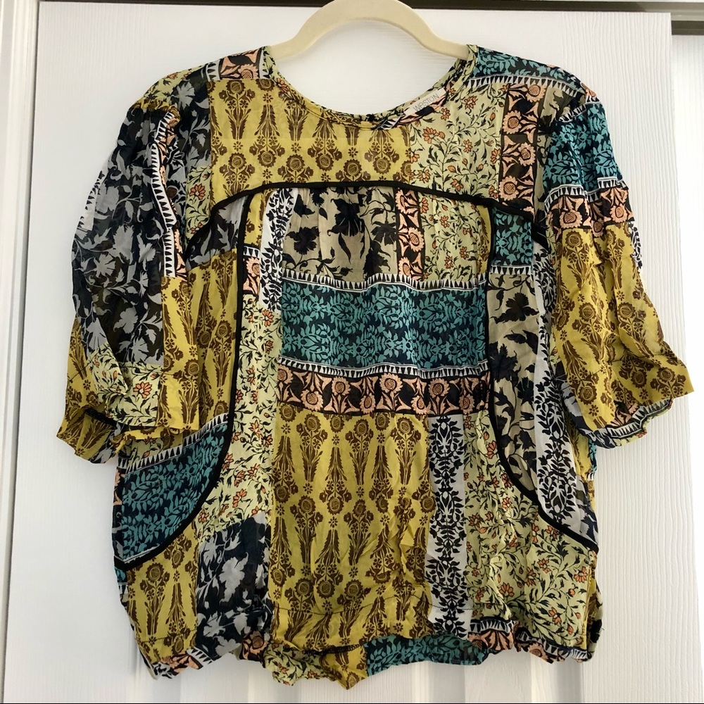 Anthropologie Patchwork Print Top - image 1